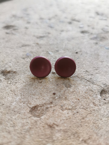 Minimalist Burgundy Stud Earrings